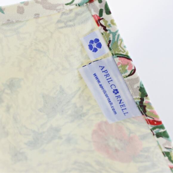 April Cornell Holiday Christmas Floral Apron 100% Cotton One Size - Picture 8 of 10